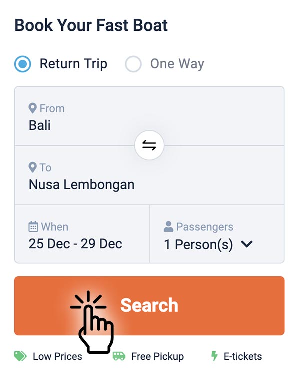 Select your Bali fast boat route and dates
