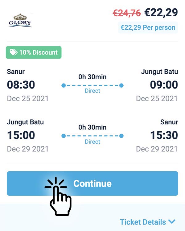 Select your bali ferry ticket